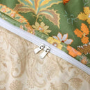 ABREEZE Paisley Bedding Sets 3Pcs Brushed Cotton Duvet Cover Set Queen Size Rustic Damask Green Floral Comforter Cover with Zipper Closure Boho Bedding Collections by CozyNest Decor