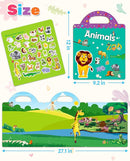 Benresive Reusable Sticker Book for Toddlers 2-4 Years, Fun Travel Stickers for Kids, Waterproof Sticker Books for Toddlers 1-3, Crafts Activities for Todddlers 1-3 2-4 3-5 - Animals Zoo by TinyTreasures Baby Boutique