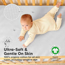 Waterproof Crib Mattress Protector Cover Fitted - 2-Pack Quiet Baby Crib Mattress Pad Sheets, 52" x 28" Soft Quilted Cotton Baby Sheet, Machine Washable, Easy Fit, Durable (Pearl Gray/Quin) by TinyTreasures Baby Boutique