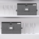 YearningHome Wine Glass Storage Box with Dividers,Hard Shell and Stackable Stemware Storage Containers with Sturdy Handle for Glassware Crystal Storage and Transport,Grey,Holds 12 by CozyNest Decor
