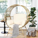 Egg Chair Outdoor Indoor, Oversized Rattan Chair with Thicken Cushion, 350LBS Capacity Wicker Patio Lounge Chair, Basket Chair for Living Room Balcony Porch Backyard, Beige by CozyNest Decor