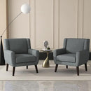 UIXE Accent Chairs Set of 2, Fabric Upholstered Armchair for Living Room, Comfy Arm Chair Single Sofa Bedroom Side Reading Seat - Flax Gray by CozyNest Decor