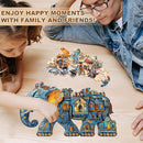 Jigfoxy Wooden Puzzles for Adults, Elephant House Wood Puzzles Adult, Unique Animal Shape Wooden Jigsaw Puzzles for Adults, Birthday Gifts for Puzzle Lovers, Family, Friend (S-8.5 * 7.4in-100pcs) by TinyTreasures Baby Boutique