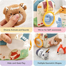 Youuys Baby Toys 6 -12 Months - Jungle Soft Stuffed Animal Set with Rattle, Crinkle Paper, Squeaker, Mirror - Toddlers Sensory Montessori Toy for 6 Month Old Babies, 1-3 Year Old Boy Girl Gifts by TinyTreasures Baby Boutique