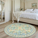Wonnitar Washable Floral Round Rug, 6ft Sage Green Round Area Rugs for Bedroom Nursery, Boho Non-Slip Indoor Large Circle Carpets for Dining Room Living Room Kids Playroom by TinyTreasures Baby Boutique