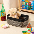 Small Storage Baskets for Organizing | Closet Organizer Bins | Shelf Toy Basket | Woven Rope Baskets | Cube Decorative Box | Shallow Basket | 13x8.5x5.1” | 3 Packs Black Brown by TinyTreasures Baby Boutique