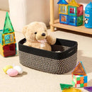 Small Storage Baskets for Organizing | Closet Organizer Bins | Shelf Toy Basket | Woven Rope Baskets | Cube Decorative Box | Shallow Basket | 13x8.5x5.1” | 3 Packs Black Brown by CozyNest Decor