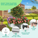 60 Inch Diameter Silver Galvanized Garden Raised Bed/Plant Box/Fire Pit Ring-0.8mm Thick,12 Inch Tall,Crimped Edge and Corner,No Sharpe,Perfect for Plantings (5FT Diameter, Round) by GreenHaven Gardens