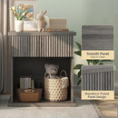 Fluted Nightstand Set of 2, 22.8" Wide Nightstands with Drawer Storage Large Wood BedsideTable Night Stands for Bedroom, Grey Oak by CozyNest Decor