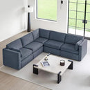 CHITA Oversized Modular Sectional Fabric Sofa Set, FSC Certified Extra Large 5 Seat V Shaped Cloud Couch for Living Room, 106 inch Width, 4 Seater and 1 Middle Corner, Blue by CozyNest Decor