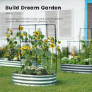 KING BIRD Raised Garden Bed with Wall Trellis Galvanized Planter Garden Box Outdoor for Gardening, Climbing Vegetables, Flowers 3.94x2.95x0.98 Ft, Silver by GreenHaven Gardens