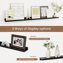 Picture Ledge Shelf, Solid Pine Wood Floating Shelves Set of 2, 40 Inches Nursery Book Shelves for Toys Storage, Kids Bookshelf Wall Mounted for Living Room Bedroom Decor Books Photo Frames, Black by TinyTreasures Baby Boutique