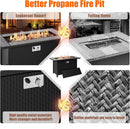 Walsunny 45 inch Outdoor Propane Fire Pit 50,000 BTU Gas Fire Pit Table with Lid, Lava Rock, Waterproof Cover, Rectangle Gas Firepit Table for Garden/Patio, CSA Certification by GreenHaven Gardens