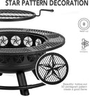 Fire Pit with Cooking Grill,Outdoor Wood Burning BBQ Firepit with Lid, 3-in-1 Outdoor Fire Pit for Backyard Deck Bonfire Patio Picnic by GreenHaven Gardens