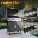 4 Burner Gas Grill with Side Burner, Stainless Steel Foldable Side Tables, 40,000 BTU, with Grease Tray, Easy Assembly for Patio, Backyard (Folding Version) by GreenHaven Gardens