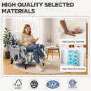 Wingback Accent Chair with Removable Pillow, High Back Floral Armchair with Solid Wood Legs & Nailhead Trim, Comfy Upholstered Reading Single Sofa Chair for Bedroom (2, Ink Blue Pattern) by CozyNest Decor