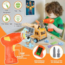 Aliex 38PCS Kids Wooden Truck Tool Set with Toy Drill for Toddlers Ages 3 4 5 6,Montessori STEM Educational Learning Construction Workbench Pretend Play Tool Kit,Birthday Sensory Gift for Boys Girls by TinyTreasures Baby Boutique