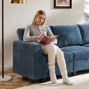38.5 Oversized Accent Chair with Storage Blue Chenille, Single Modern Accent Sofa Chair with Arms for Apartment Living Room (21" Deep Seat) by CozyNest Decor