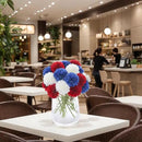 Kimura's Cabin 21Pcs Faux Chrysanthemum Flowers 4th of July Patriotic Flower Decor Artificial Mums Memorial Day Fake Ball Flower Home Event Table Centerpieces DIY Decoratio (Red White Blue by CozyNest Decor