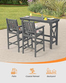 41" Outdoor Bar Table, HDPE Adirondack Outdoor Bar Table, All Weather Outside Bar Counter Height Tables Balcony Furniture, HDPE Patio Bar Tables for Bistro, Deck, Porch, Poolside, Smoke Gray by GreenHaven Gardens