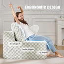 Single Sofa 1 Seat Couch with Deep Seat Memory Foam Cloud Chair with Pillows Large Sofa with L Shape for Living Room Bedroom (Plush GREYOLIVE, Single) by CozyNest Decor