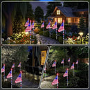 4th of July Decorations Outdoor Solar Lights, 2 Pack Red White and Blue Star Lights for National Day with American Flag, 2 Modes Waterproof Solar Patriotic Light for Independence Memory Day Yard Path by GreenHaven Gardens