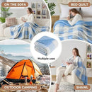 LURKA Checkered Sherpa Fleece Throw Blanket - Extra Thick and Warm Winter Soft Fuzzy Plush Blanket for Couches, Beds & Pets, Glacier, 50x60 Inches by CozyNest Decor
