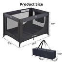 Pamo Babe Portable Crib Baby Playpen with Mattress and Carry Bag (Black) by TinyTreasures Baby Boutique