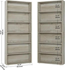 IRONCK Bookshelves and Bookcases Set of 2 Floor Standing 6 Tiers Display Storage Shelves 70 in Tall Bookcase Home Decor Furniture for Home Office, Living Room, Bed Room by CozyNest Decor