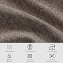 Macochico 100”Wx102”L 100% Blackout Pinch Pleated Linen Curtains for Sliding Door Bedroom Living Room Farmhouse Thermal Insulated Light Coffee Burlap Drapes with Tieback 1 Panel Shabby Chic Style