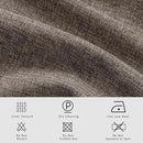 Macochico Extra Wide 100% Blackout Linen Curtains for Sliding Door Pleated Curtains with Hooks Insulated Soft Linen Drapes for Bedroom Living Room with Tieback Light Coffee 100”Wx84”L 1 Panel by CozyNest Decor