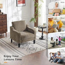 VINGLI Accent Chairs Set of 2 Living Room Chairs Light Brown Reading Chair for Bedroom Scooped Arm Chair Mid Century Modern Accent Chairs Upholstered Comfy Chair for Apartment, Waiting Room by CozyNest Decor