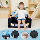 MallBest Kids Sofas Toddler Couch Bed Baby's Upholstered Chair Sleepover Couch Flipout Open Recliner(Black/Police Car) by TinyTreasures Baby Boutique