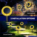 Outdoor Solar Lights, 6 Pack Led Solar Sunflower Lights, Stake/Wall 2-in-1 Waterproof Solar Garden Lights for Yard, Landscape, Fence, Patio, Driveway, Pathway, Backyard Decoration (Warm White) by GreenHaven Gardens