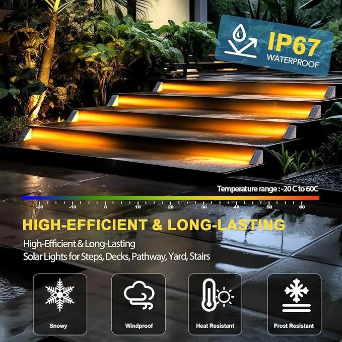 Solar Step Lights for Outside, Waterproof IP67, Outdoor 12 Pack, Solar LED Step Lights for Stair, Deck, Patio, Garden, photo 4 of 6