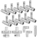 Mornajina 27Pcs Slip-Lock Misting Nozzle Tees with Slip Connector for 3/8 inch Drip Irrigation Tubing Kit, Including 11pcs Mister Nozzles Orifice 0.016", 16pcs 3/8" Brass Slip Connector, High Pressure by GreenHaven Gardens