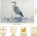 Coastal Placemats Set of 4 Summer Ocean Heron Place Mats 12x18 Inch Nautical Beach Sea Bird Pelican Table Mat Heat Resistant Non Slip Washable Linen Fabric Kitchen Dining Placemat by CozyNest Decor