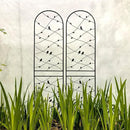 Metal Garden Trellis Rustproof Trellis for Climbing Plants Outdoor Flower Support Bird Deco (Black-2 Pack, 86.7"x19.7") by GreenHaven Gardens
