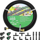 MAMIZO Soaker Hose Kit 100 ft 1/2", Solid Brass Connectors Rubber Longer Lasting, Heavy Duty Drip Hose to Save 70% Water, Soaker Hose for Garden, Lawn and Yard by GreenHaven Gardens