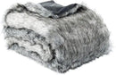 BATTILO HOME Wolf Faux Fur Blanket, Extra Large Fox Fur Throw Blankets for Couch, Bed, Super Soft, Fluffy, Eelegant, Grey with Black Tips Blanket Reversible to Plush Velvet, (Grey, 60"x80") by CozyNest Decor