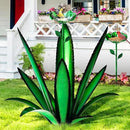[2024 Upgraded] Large Metal Agave Yard Art, Tequila Rustic Sculpture, Hand Painted Metal Agave Plants with Bird Feeder, Garden Sculpture Statue Outdoor Decor (Green) by GreenHaven Gardens