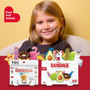 BioSwiss Bandages, Assorted Animal, Fun, and Food Shaped Self Adhesive Bandage, Latex Free Sterile Wound Care, 300 Count by TinyTreasures Baby Boutique