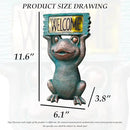 Frog Solar Welcome Garden Statues Outdoor Décor- Frog Figurines Solar LED Light Lawn Ornaments - Yard Decorations for Patio, Balcony, Backyard -Unique House Warming Gifts for Mom by CozyNest Decor