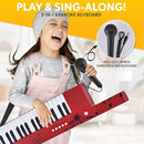 Pyle Digital Musical Keyboard 37 Keys, Electronic Karaoke Keytar with Wired Microphone, 4 Preset Selectable Tones, 4 Audio Rhythms, AUX Input, Rechargeable, Fun for Kids and All Ages by TinyTreasures Baby Boutique