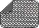S&T INC. Dish Drying Mat XL, 18” x 24”, Absorbent Microfiber Kitchen Counter Mat, Dish Drying Pad for Dishes, Utensils, Pots and Pans, Extra Large, Pewter Grey Trellis by CozyNest Decor