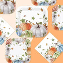 Grencian 200Pcs Fall Plates and Napkins Square Autumn Pumpkin Plates Thanksgiving Paper Platter Tableware Sets for Thanksgiving Harvest Party Decorations, Serves 50 by CozyNest Decor