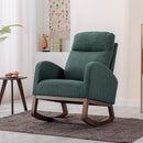 Dolonm Nursery Rocking Chair for Living Room, Upholstered Mid-Century Modern Nursery Rocking Armchair Tall Back Accent Glider Rocker, Emerald by TinyTreasures Baby Boutique