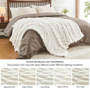 BEDELITE Faux Fur Throw Blanket for Couch, Soft and Cozy Boho Ruched Fluffy Blanket, Warm Plush Fuzzy Faux Rabbit Fur Blanket for Women Gift (Cream, 60"x 80") by CozyNest Decor