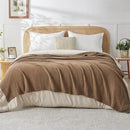 EMME Cotton Muslin Throw Blanket Couch Breathable Gauze Blanket Soft Lightweight Blankets Adults (Brown, 50"x60") by CozyNest Decor