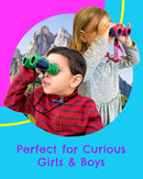Kids Binoculars 8x21- Kids Gift Aged 3-12, Shock Proof Compact Binoculars for Child Set- Neck Strap, Compass, Carabiner, Case- High-Resolution Optics Boy & Girl Gift Toy for Bird Watching, Camping by TinyTreasures Baby Boutique